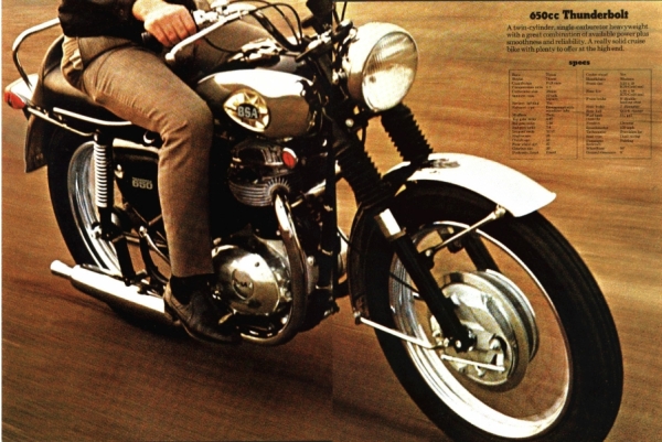 1970 BSA A65T Thunderbolt Catalog Ad